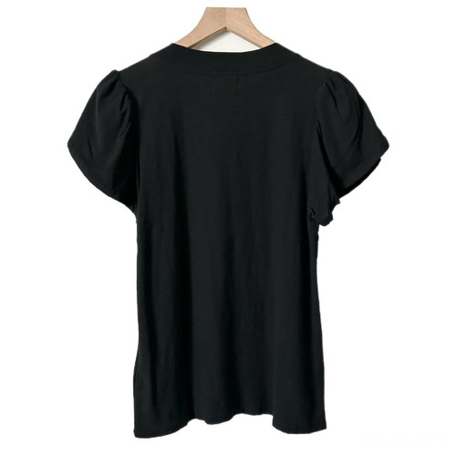 Nation LTD Kennedy Contrast Tulip Sleeve Tee in Black Size Medium - Picture 3 of 5