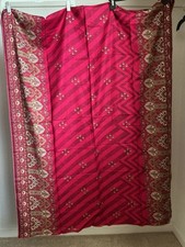 Unbranded Dupatta Scarf Unisex 40 in x100 in Cotton Red/Brown Geometric print