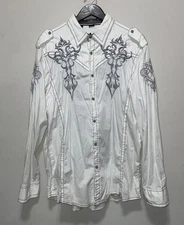 Roar Exclusive Buckle Button Up Western Long Sleeve Shirt Embroidered Men’s XXL