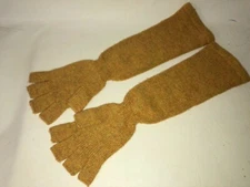 Carolina Amato Knit Fingerless Gloves Wool Blend Arm Warmer Women's OS