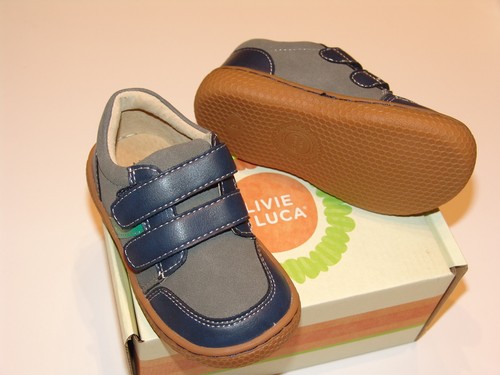NEW Livie & Luca leather boy's shoes SAGAN in Navy Blue - toddler size 6-11 - Picture 4 of 6