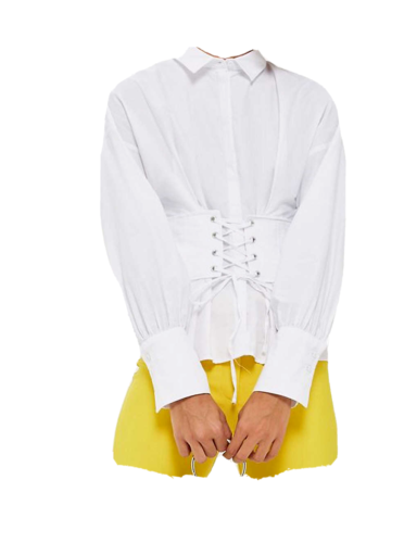 TOPSHOP Ultimate Corset Cotton White Shirt Blouse Size 8 | eBay