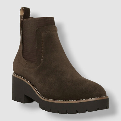 Aqua College Women's Brown Demi Pull-On Waterproof Chelsea Booties Shoe Size 8