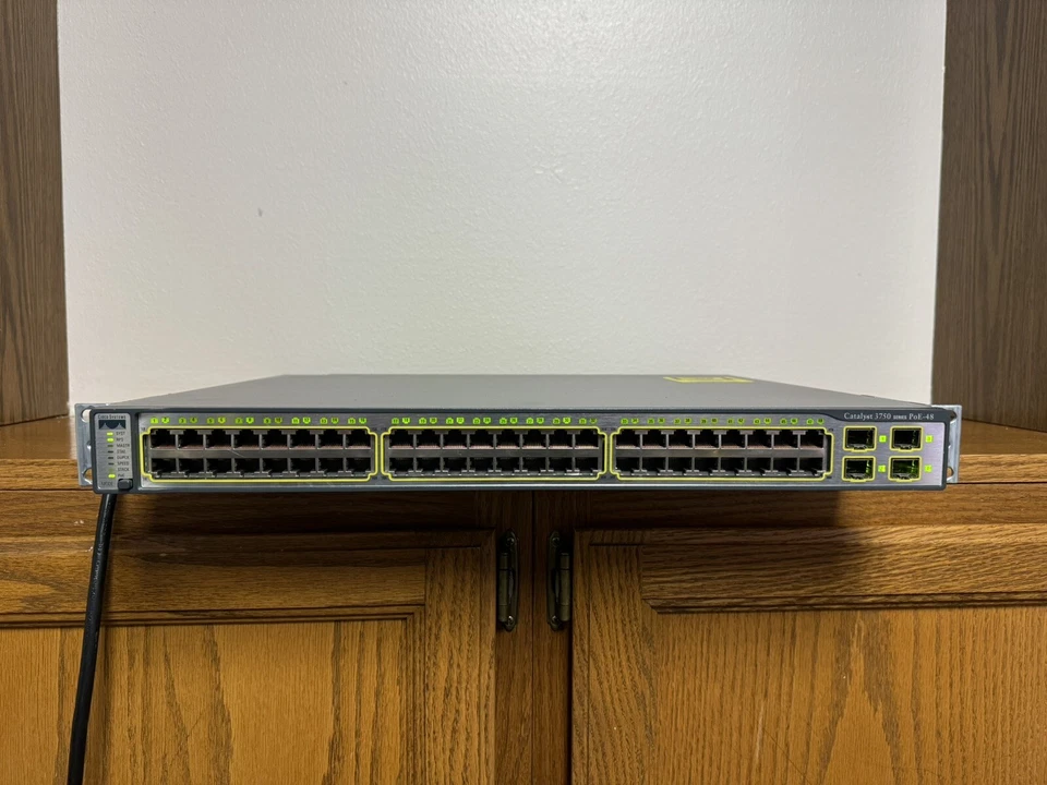 Cisco Catalyst 3750 48-Port Managed Switch PoE. (Power Cord Included) - Image 3 of 4