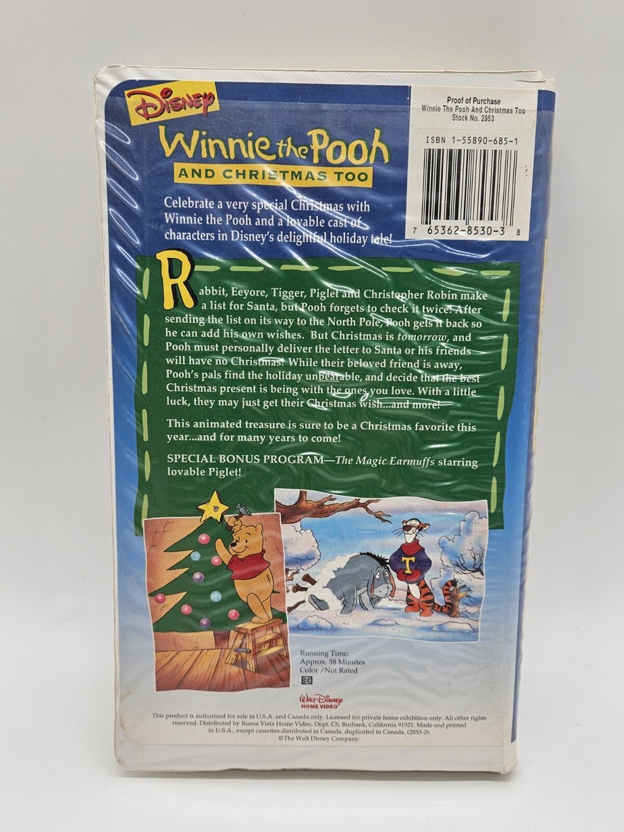 Winnie The Pooh Christmas Too Uk Vhs