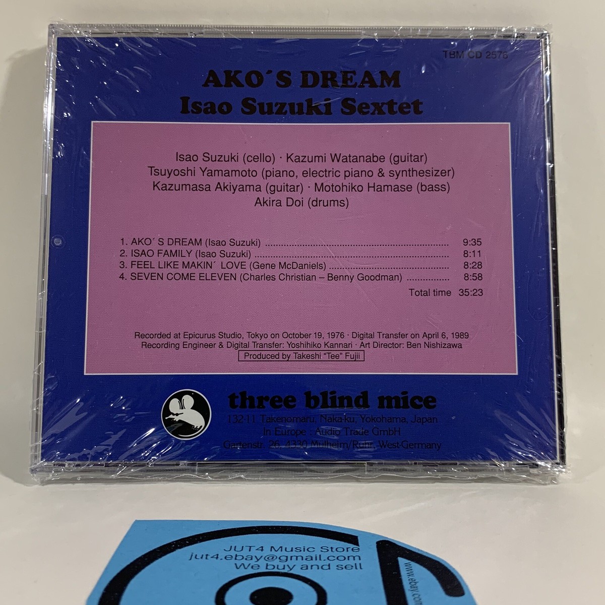 Isao Suzuki Sextet - Ako's Dream - TBM 2576 SEALED W. Germany CD