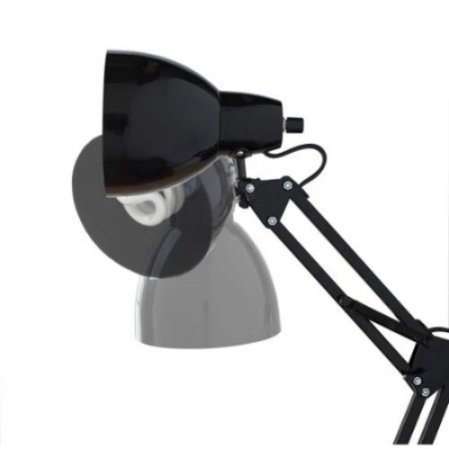 Lámpara clásica de trabajo/lectura de escritorio con bombilla para oficina en casa negra Foto 2 de 3