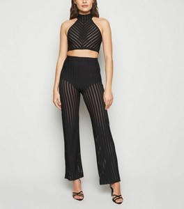 mesh stripe trousers