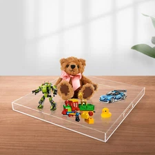 23.62*23.62*1.97in Clear Rectangular Acrylic Serving Decorative Tray W/ Handles