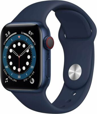 Apple Watch Series 44mm Blue Aluminum Case with Deep Navy Sport