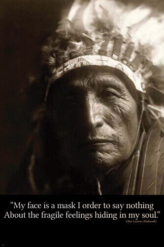 MOHAWK CHIEF quote poster 20x30 STRONG sensitive AMAZING photo SINGULAR   - Picture 1 of 1