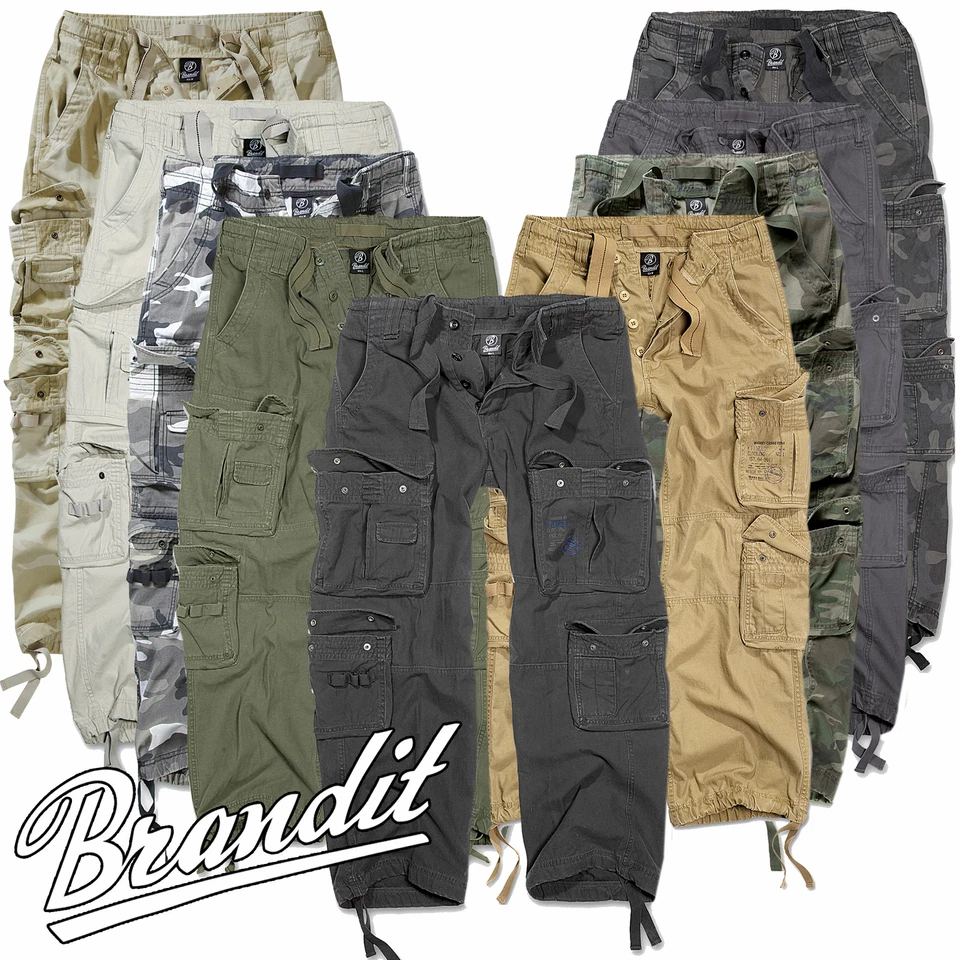 X Brandit Herren Cargo Hose Pure Vintage Trousers Cargohose Army US Ranger S-7XL - Bild 1 von 1