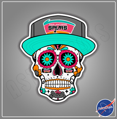 San Antonio Spurs Sugar Skull NBA Basketball Logo Sticker Decal *Size: 3''-12''*