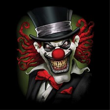 Clown T-Shirt Skull Joker Zombie crazy Film scary Face Horror Movie *2008