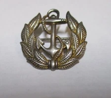 Rare WWII 925 Sterling Silver Vanguard Anchor Wreath Pin US Merchant Marines