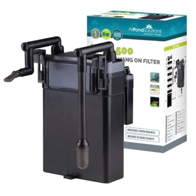 ALL POND SOLUTIONS AllPondsolutions 500L/H Hang On Aquarium External Filter HOB-500