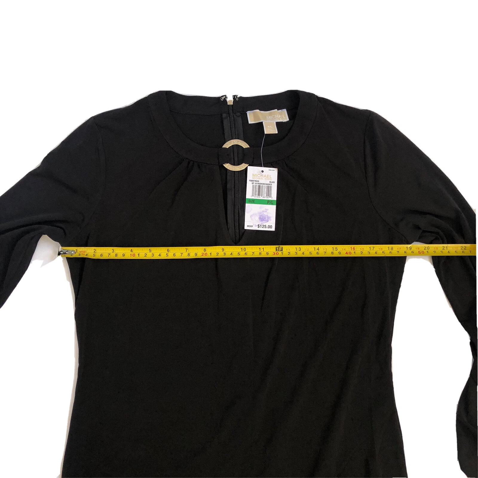 abito tubino michael kors wm taglia:P L nero manica a campana elasticizzato fibbia oro 125€