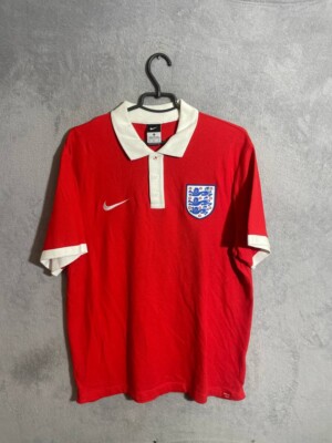 England Team Jersey Training Football Soccer Polo Shirt Red Nike Men Size XL