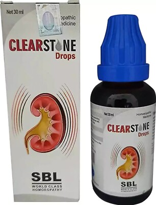 10X30ML SBL Homeopathic Clearstone Drops Renal Calculi, Pain Abdomen & Backfree.