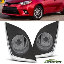 For 2014 2015 Toyota Corolla Smoke Lens Bumper Fog Lights Replacement Pair
