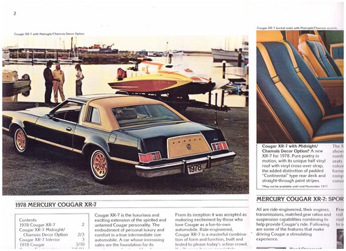 '78 Mercury Cougar, Slick Semi-Deluxe USA Litho Verkaufsbroschüre - Bild 2 von 3