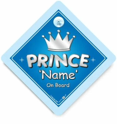 IWANTTHATSIGN.COM PRINZ Bordschild, Baby an Bord Autoschild, personalisiertes Baby an Bord Schild