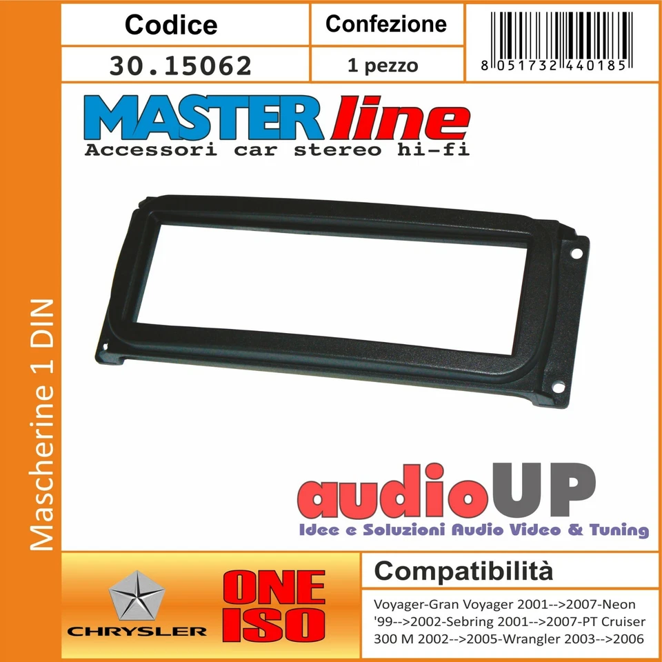 Panneau car Radio 1 din Chrysler Voyager Adaptateur Un Din. MASTERLINE - Photo 1/1