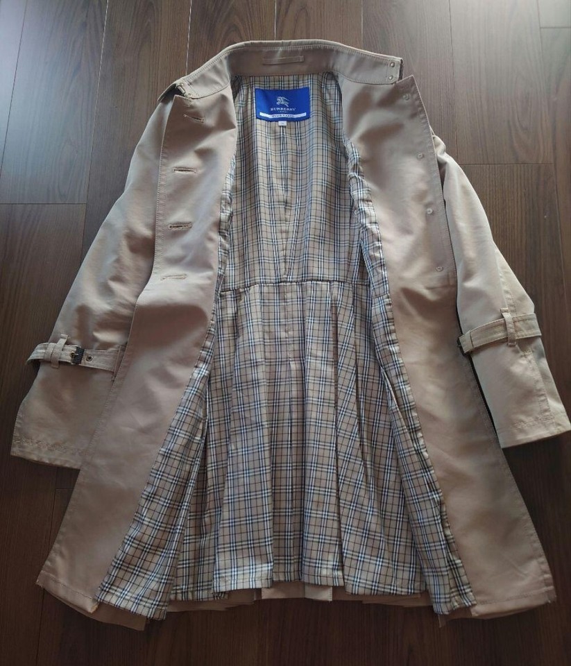 Burberry London Trench Coat From Japan Nova Check Women's 36 Cotton