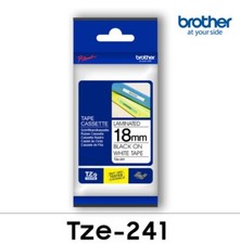Brother Label Tape Tze-241 18mm Black on White Tape Laminated Genuine Qty 25ea 