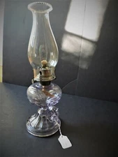 Victorian Pale Purple Late Pedal Footed Hand Held Oil Lamp Complete