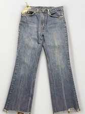 Vintage 80s Levi  s 517 Jeans Mens 32x28 Blue Orange Tab USA Bootcut Thrashed