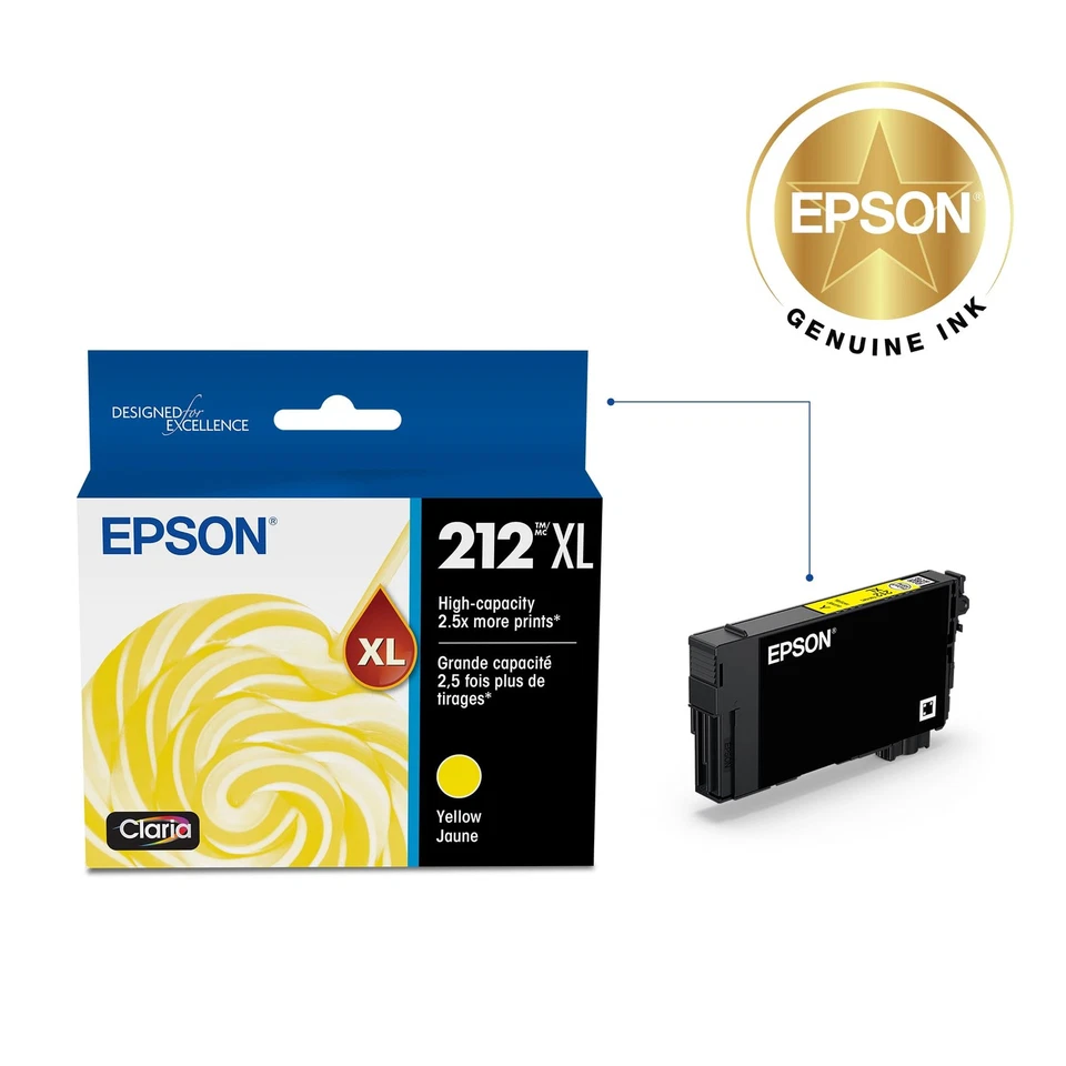 High Capacity Yellow Inkjet Printer Ink for Vibrant Photos and Sharp Text - Image 2 of 4