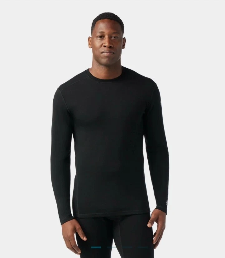 Smartwool Shirt Men's M Black Classic Thermal Merino Crew Base Layer Outdoors