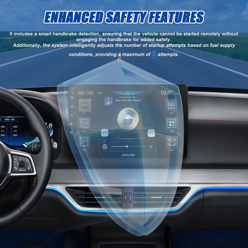 12V Car Anti-Theft Alarm BT Remote Starter System PKE Keyless Entry Central VPUX - Image 3 of 4