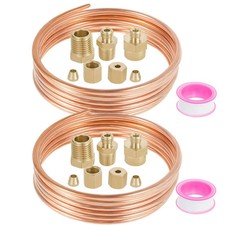 2pcs Mechanical Oil Pressure Gauge 72 Inch Copper Line Tubing Install Kit Us