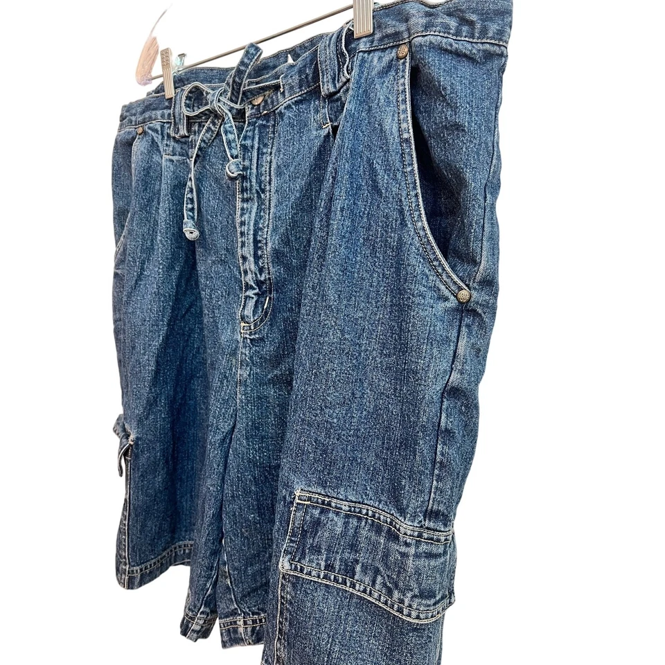 Pantalones Cortos de Jean Vintage Y2K Años 90 Bill Blass Azul Carga Talla: 20W Cintura: 38 Foto 2 de 4