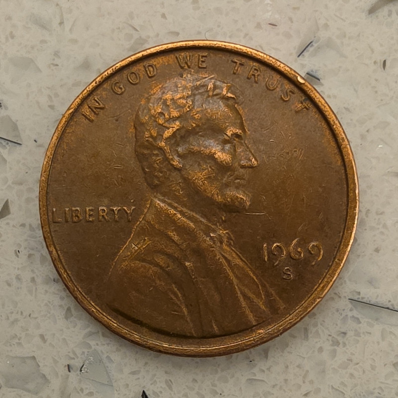 1969-S San Francisco Lincoln Memorial Small Cent Copper BN KM#201a