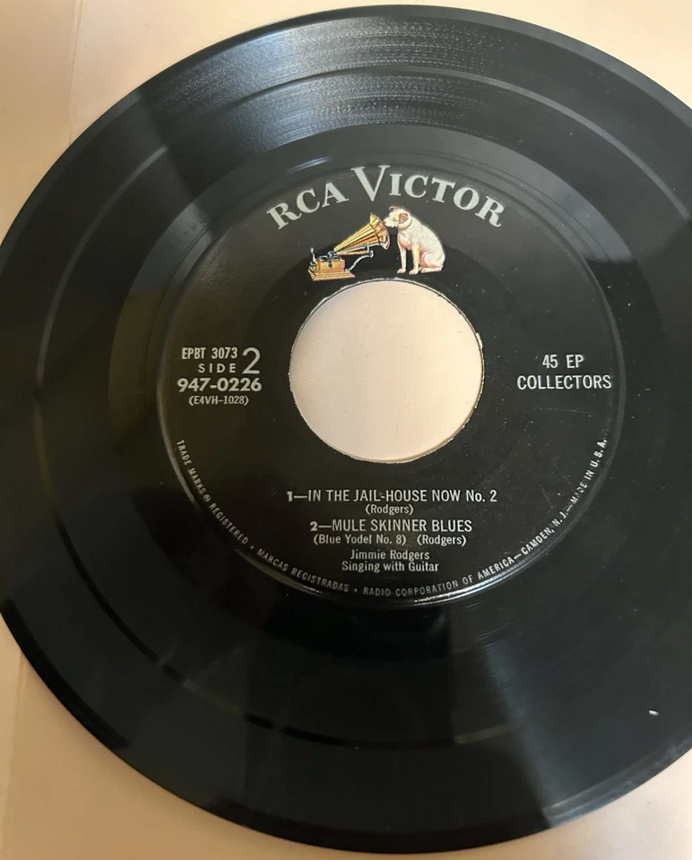 JIMMIE RODGERS: Travellin' Blues RCA 7" 45 RPM 8 songs 2 record set Listen Video - Image 4 of 4