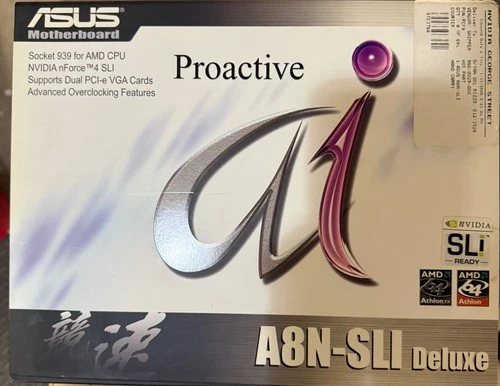 ASUS A8N-SLI Deluxe Motherboard + AMD Athlon 64 3500 Please Refer To Pictures