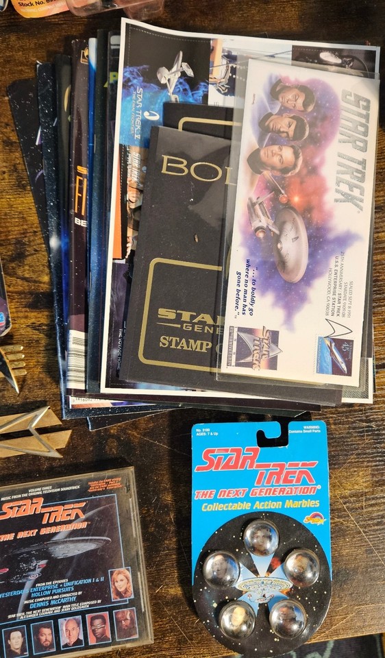 Vintage Star Trek Lot Collection Riker Figures - Stamps - Magazines ...