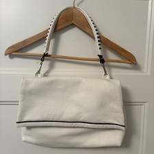 Borsa a mano NICOLI Made in Italy bianca e nera NUOVISSIMA pelle con cinturino extra