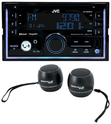 JVC KW-R950BTS 2-Din Car Stereo CD Receiver w/ Bluetooth/XM Ready+Home Speakers
