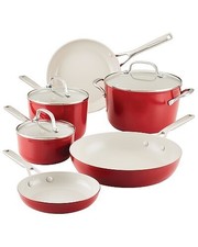 KitchenAid 9-Pc. Hard Anodized Nonstick Ceramic Cookware Set - Empire Red