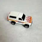 VTG Hot Wheels 1980 Built Ford Tough Bronco White Flames w/ Red Motorcycle