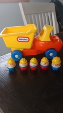 Little Tikes Vintage Toddle Tots Construction Dump Truck With 5 Tots