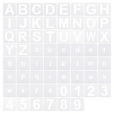 5 Inch Letter Number Stencils Alphabet Templates Set 5.8" Width, White 62pcs