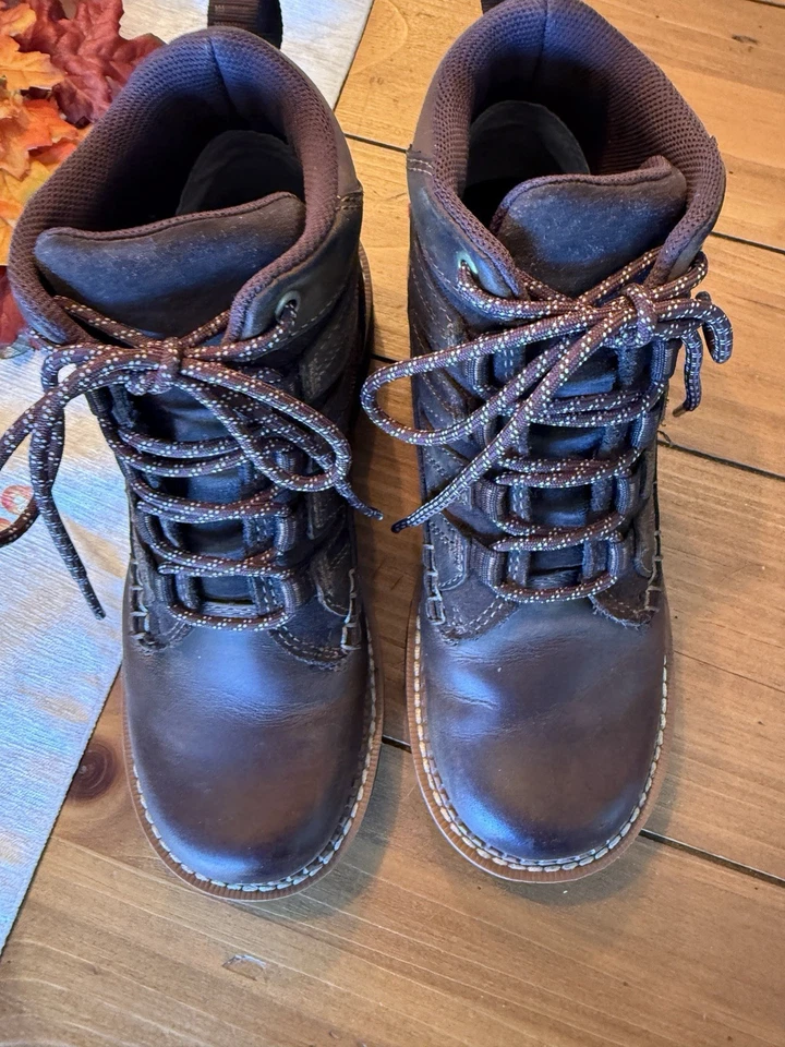 Botas femininas Ariat Canyon II 7,5B couro marrom trabalho caminhada ao ar livre com cadarço - Imagem 2 de 4