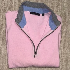 Greyson Men’s Size XL Pink Cashmere Wool Long Sleeve 1/4 Zip Sweater Pullover