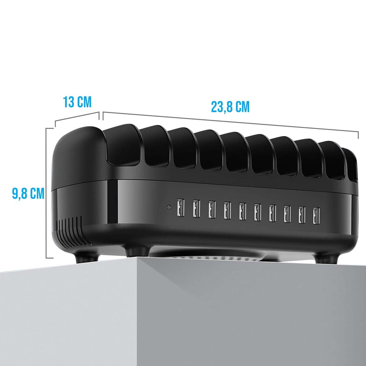 Chargeur Multi-Ports 120W USB avec Ventilation Active pour Smartphone - 3