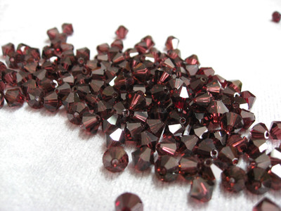 6 mm Bicone Swarovski Crystals  Burgund